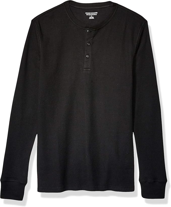 men's waffle henley long sleeve