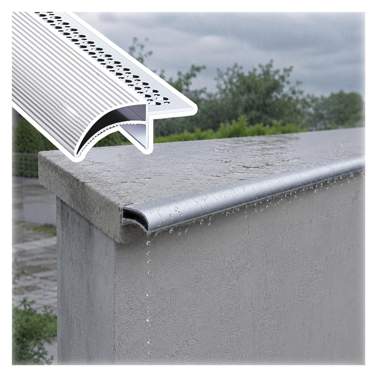 Perfil Goterón Deflector De Lluvia Y Goterón Recortable Para Aleros