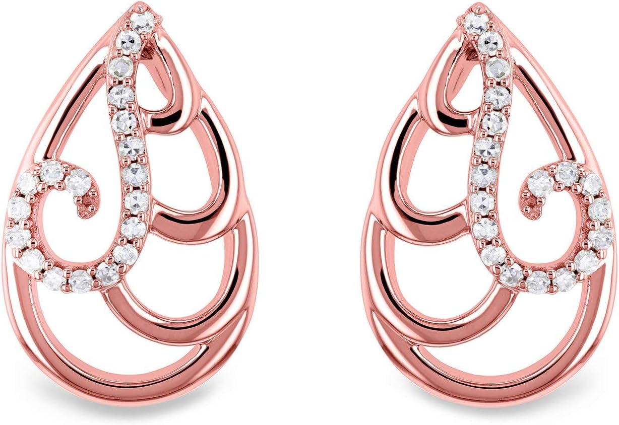 Kobelli Wispy Teardrop Diamond Earrings 10k Gold