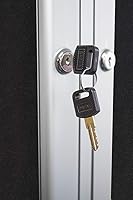 Vista 6 de Ghent Tablero de anuncios de vinilo cerrado de 3 puertas para exteriores, resistente a los golpes, con cerradura, marco de aluminio satinado