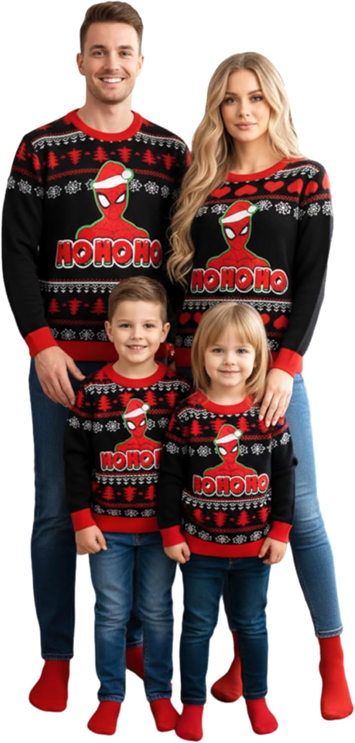 Disney Stitch Christmas Family Matching Snow Sweater Funny Holiday Long Sleeve Crew Neck Pullover Tops Festival Party Sets