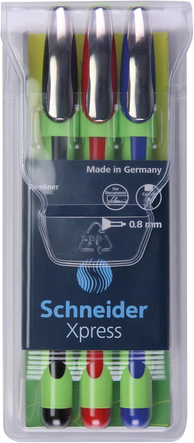 Schneider Xpress Fine Liner 0.8 mm Porous Point Pen 3-Pack, Black (190094) : Office Products