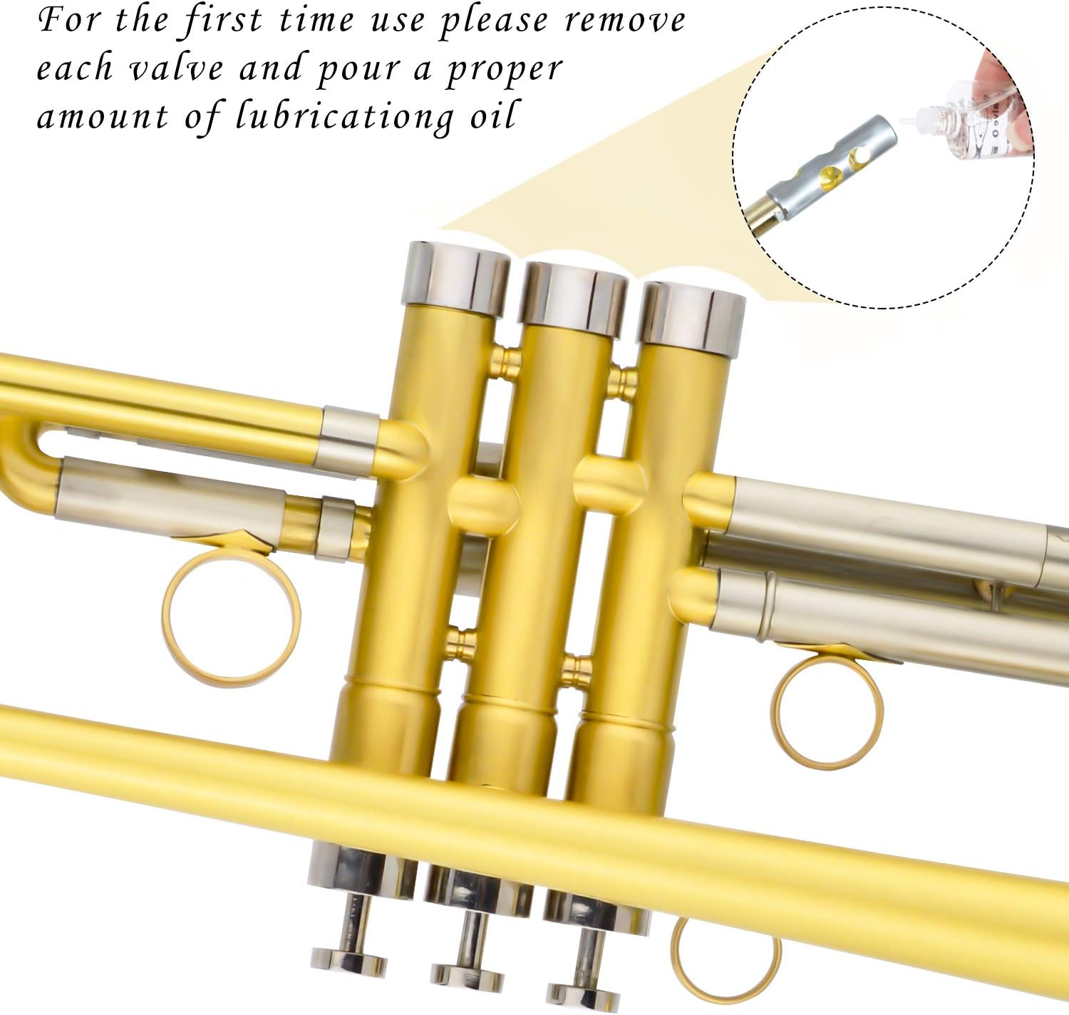 ROWELL Trumpet Bass Standard Bb Trumpet Set for Student Beginner and Professional with Deluxe Hand Case,Gloves,7C Mouthpiece and Trumpet Clean Kit (Antique Finished) : Musical Instruments