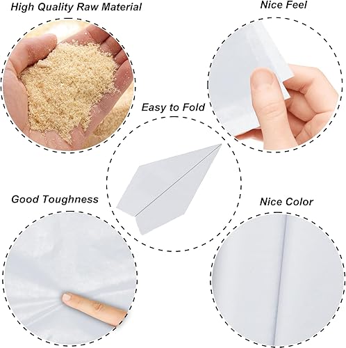 Miniatura 5 de Jkopsnr 100 hojas de papel de seda blanco de 20 x 14 pulgadas para bolsas, papel de regalo blanco a granel para manualidades, cumpleaños, baby