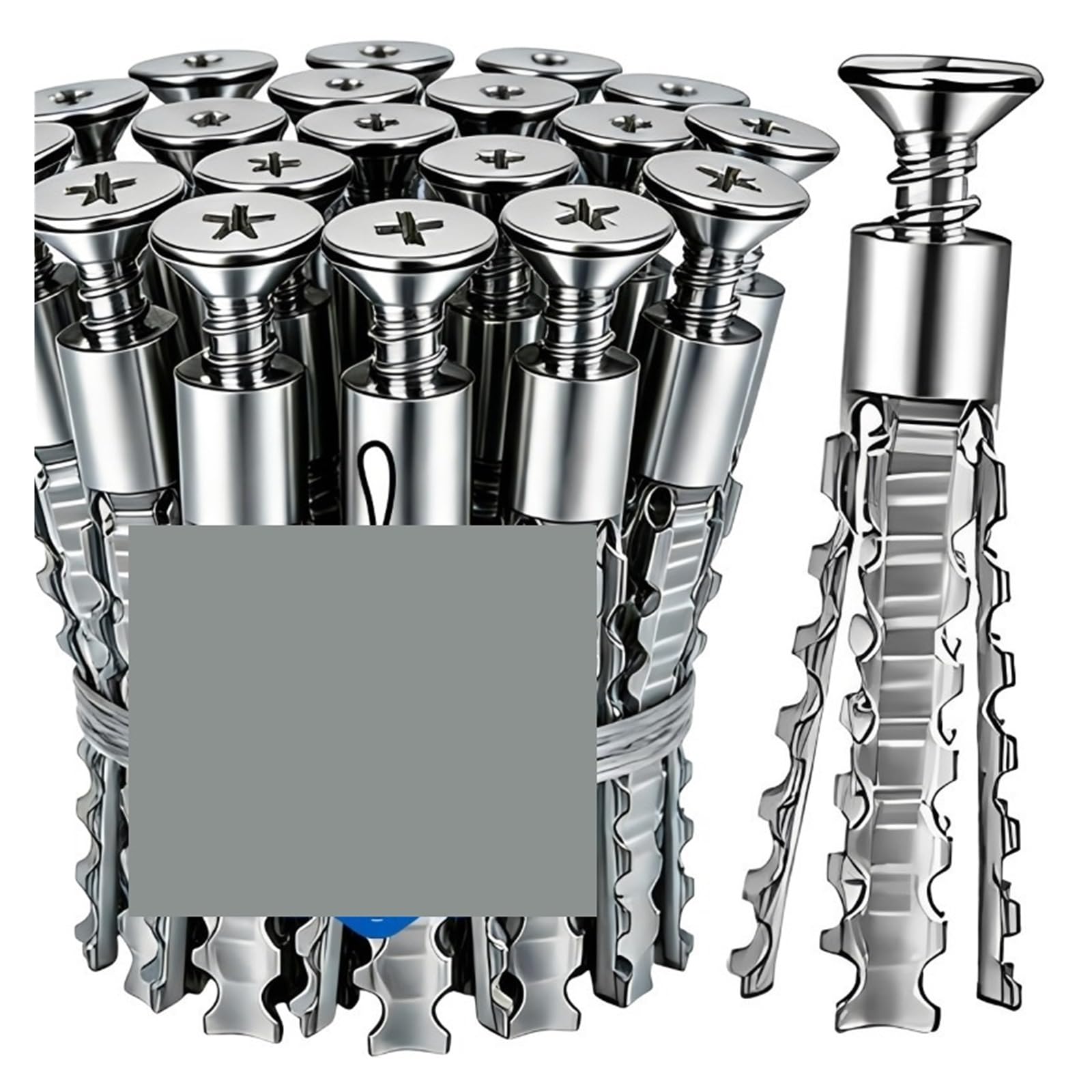Anclaje Pared Expansión de metal autorroscante 6/8 mm | Kit de enchufes de anclajes de pared for tornillos de sujeción de placas de yeso huecas de hormigón(8mm,100pcs)