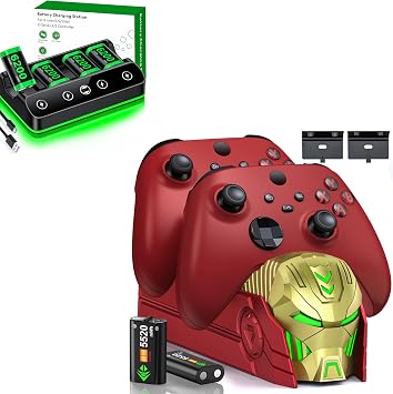 DINOSTRIKE 5520mWh Xbox Batteries w Charging Dock