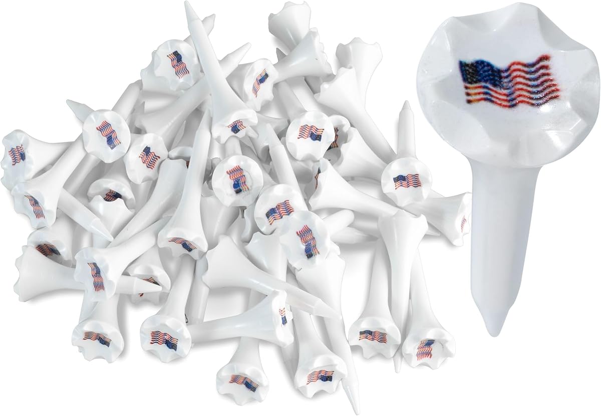 NorthPointe Tees de golf de plástico de 1 ½" - Tees cortos para hierros, par tres, híbridos y campo de prácticas - Paquete de 50 o 100 a granel en plástico duradero blanco de alta visibilidad