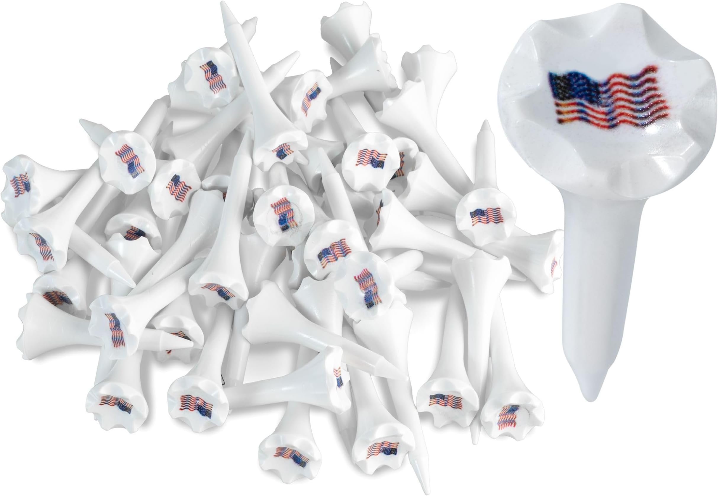 NorthPointe 1 ½” Plastic Golf Tees – Short Tees for Irons, Par Threes, Hybrids, and Driving Range - Pack of 50 or 100 Bulk in High Visibility White Durable Plastic