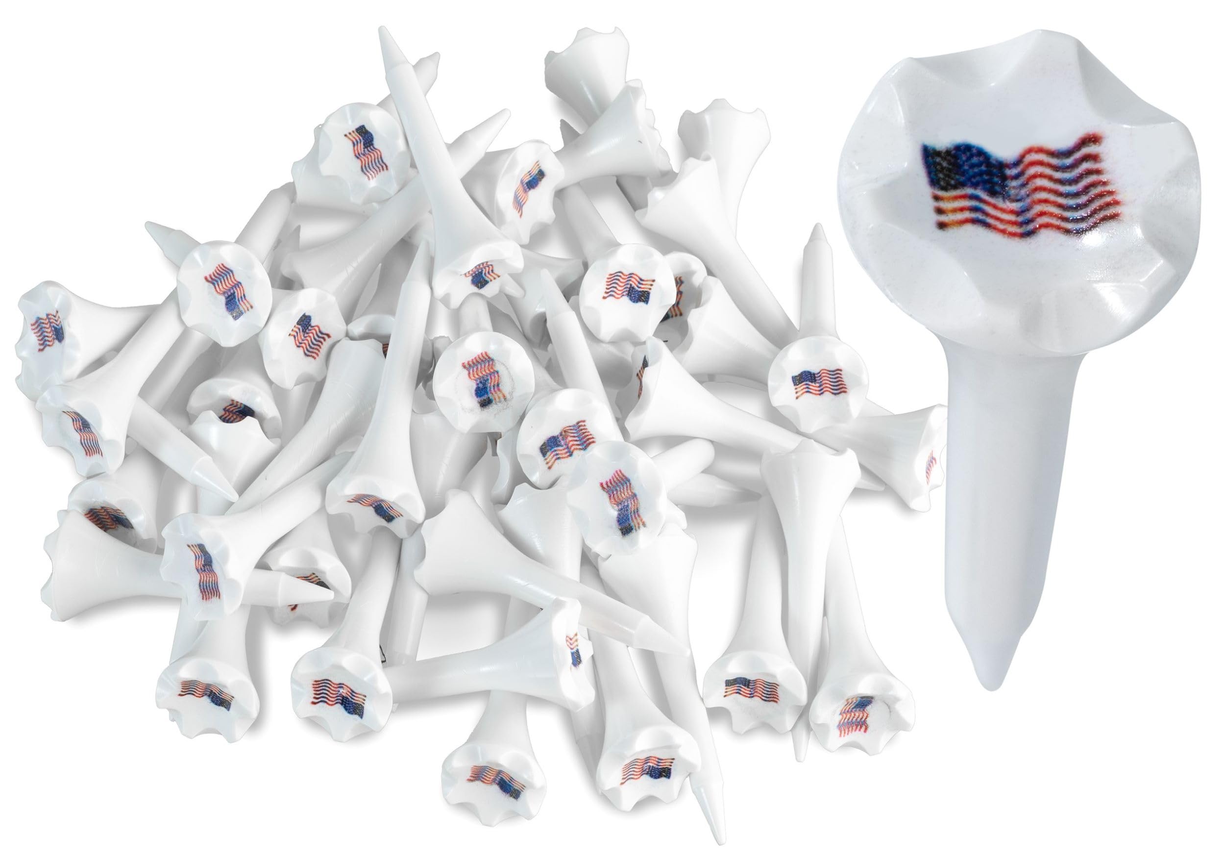 NorthPointe Golf-Tees aus Kunststoff, 3,8 cm – kurze Tees für Eisen, Par Threes, Hybrids und Driving Range – Packung mit 50 oder 100 Stück Bulk in gut sichtbarem weißem, langlebigem Kunststoff (50,