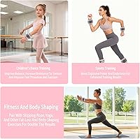 Vista 6 de Pesas de tobillo para mujeres y niños, 0.5 libras/1 libra cada par de muñecas y tobillos (1 libra/2 libras en total) pesas ajustables