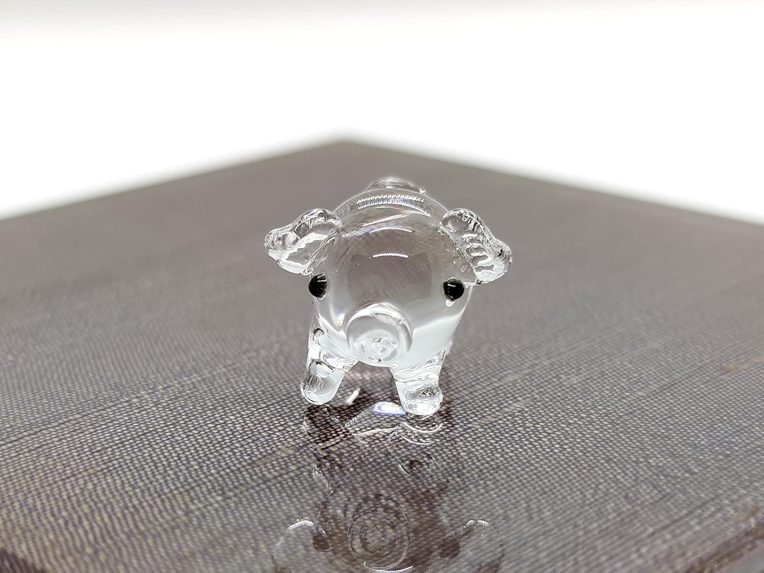 Sansukjai Rare Pig Micro Tiny Figurines Hand Blown Glass Art Sea Animals Collectible Gift Home Decor#1 (Clear) : Home & Kitchen