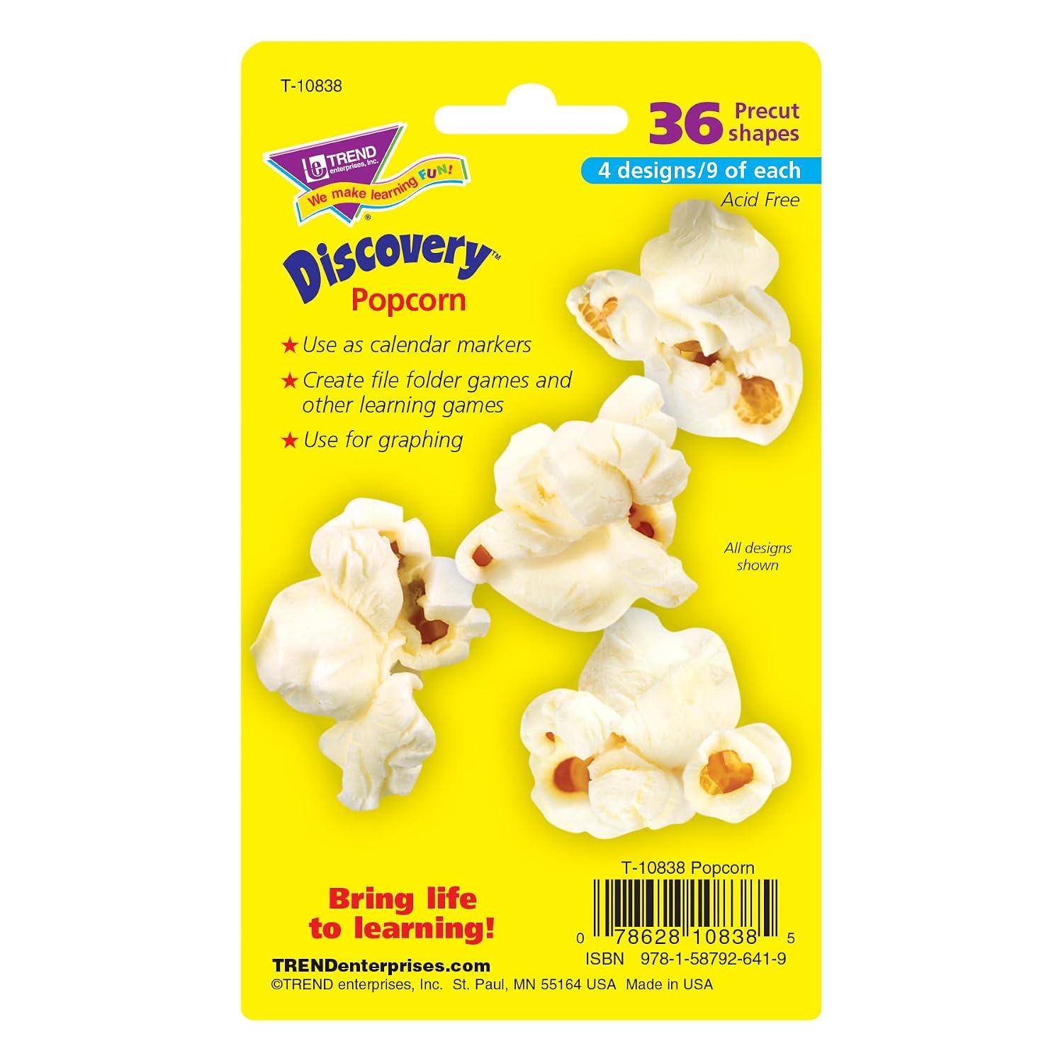 TREND Popcorn Mini Accents Variety Pack, Classroom Bulletin Board Cut Outs, 3 Inches, 36 Count image 3