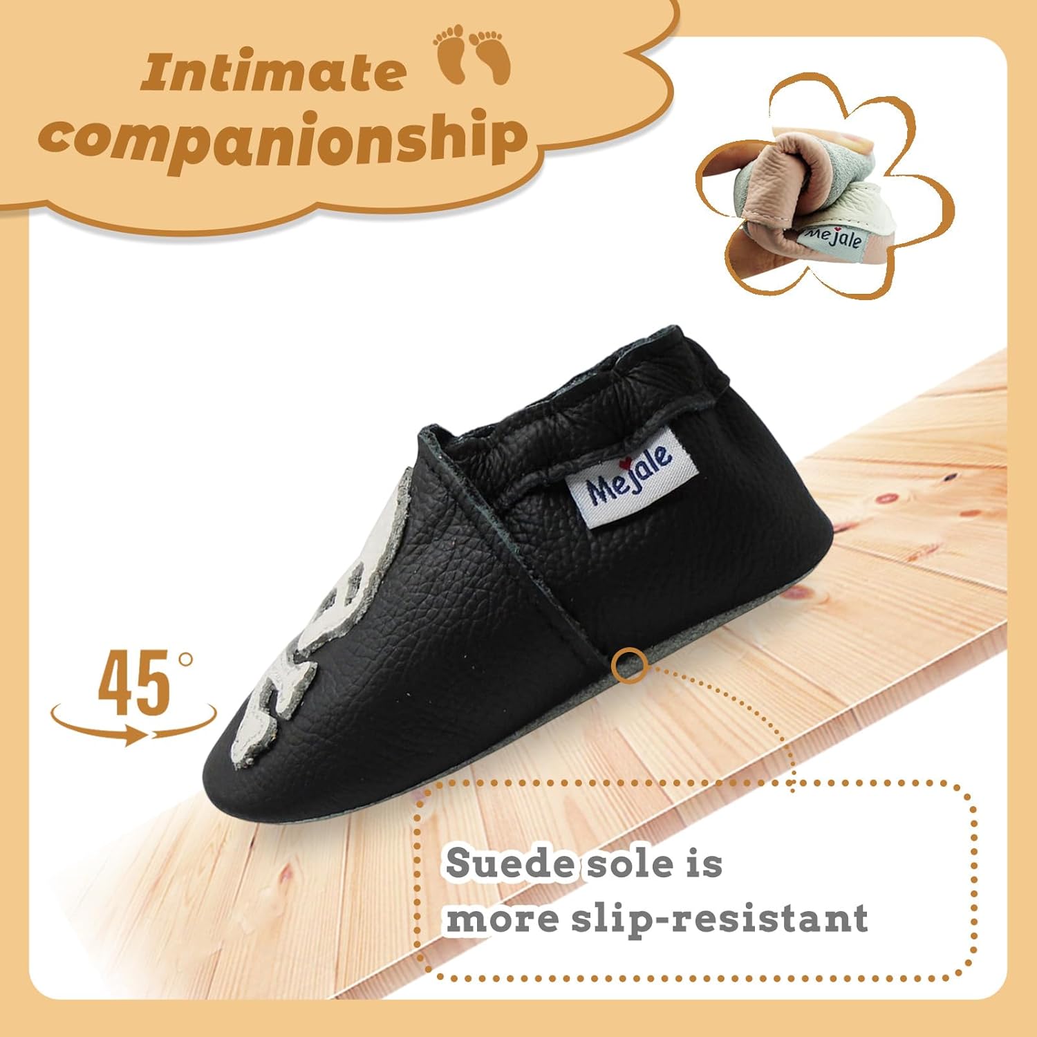 Mejale Baby Shoes Soft Sole Leather Moccasins Cartoon Butterfly Infant Toddler First Walker Slippers - Image 3