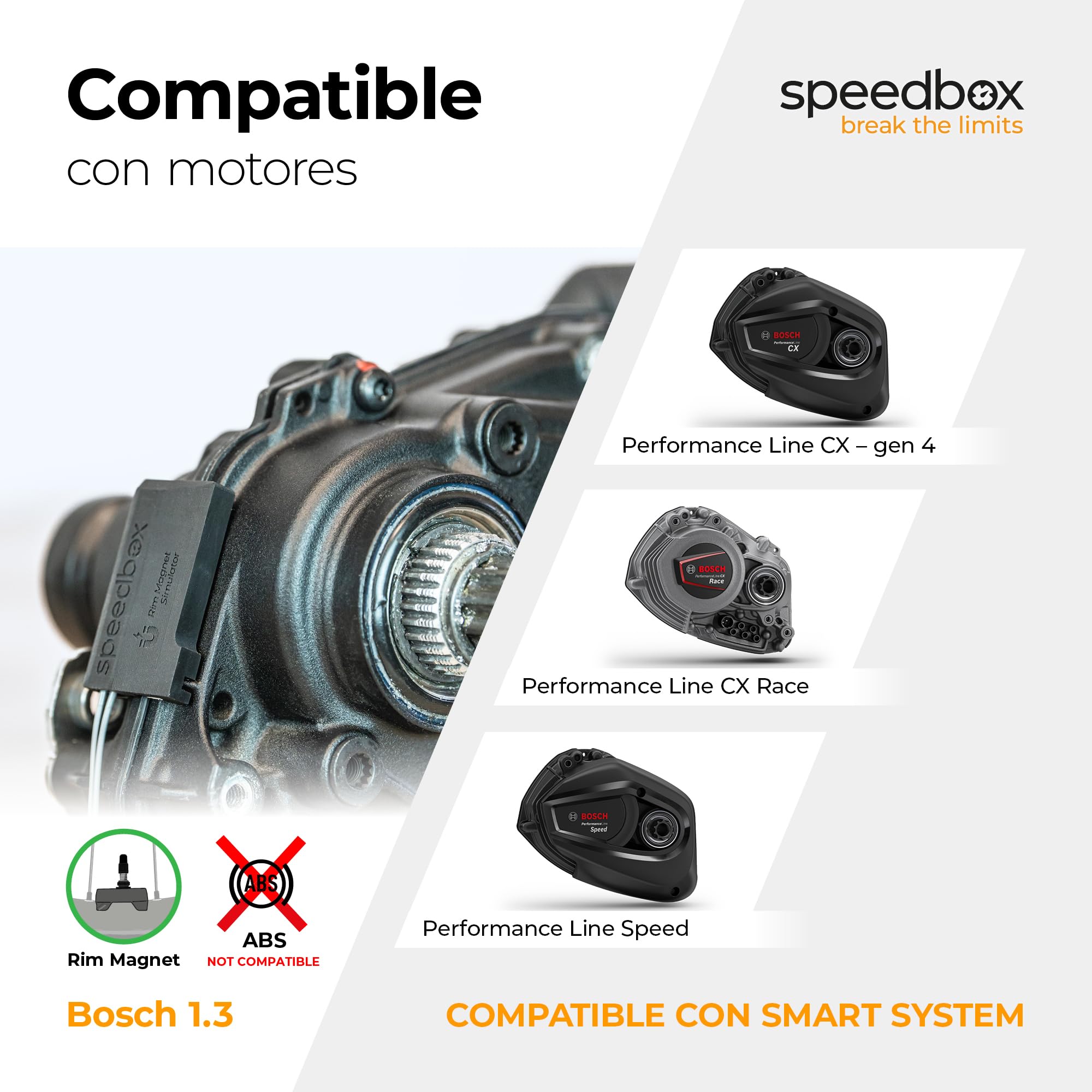 SpeedBox 1.3 Compatible con Motores Bosch Performance Line CX (4ª generación) con imán de llanta/Tuning para Bicicleta eléctrica/Smart System