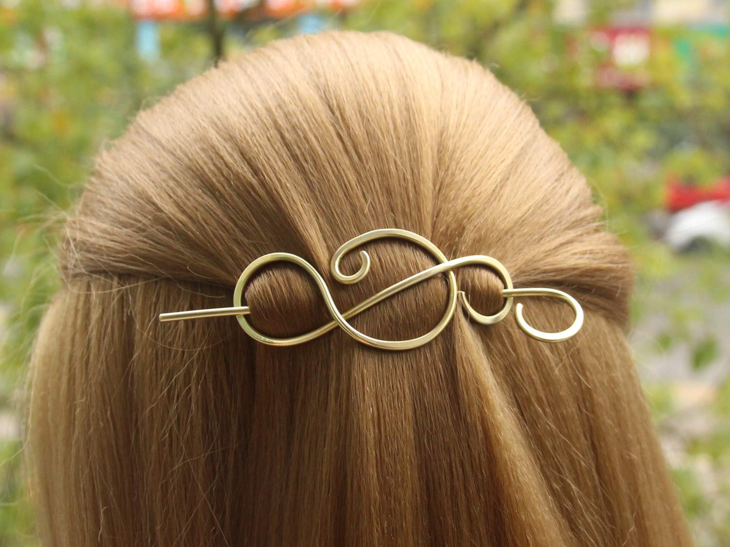 Celtic Hair Pin Brass Hair Clip Barrette for Thin Hair Spiral Hair Clip Anniversary Gift for Women Womens Gift For Her Shawl Pin