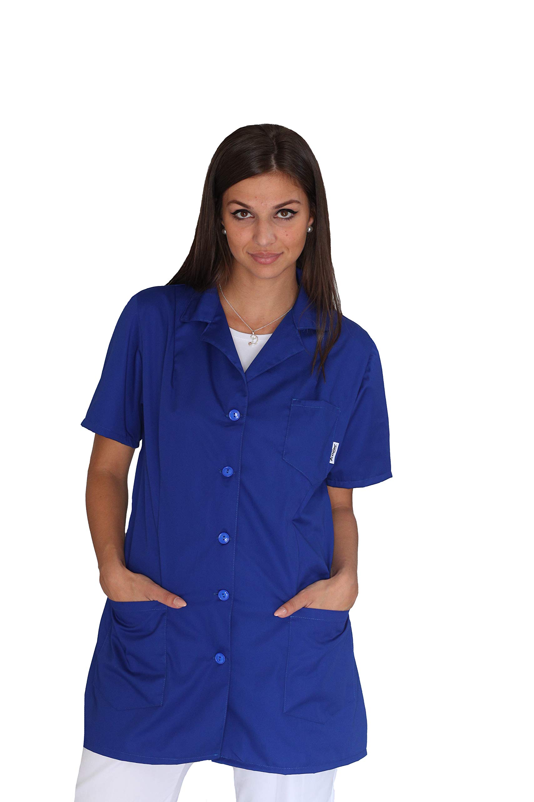 Ricamo Gratuito - Camice da Lavoro Donna - Divisa per Maestra, Imprese di Pulizia, Parrucchiera, Estetista, Scuola Infanzia - Vari Colori - Casacca Personalizzata