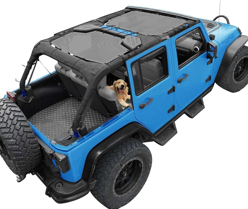 Tela de Proteção Solar para Teto Jeep Wrangler JK Unlimited coverspec Cinza – 2 peças