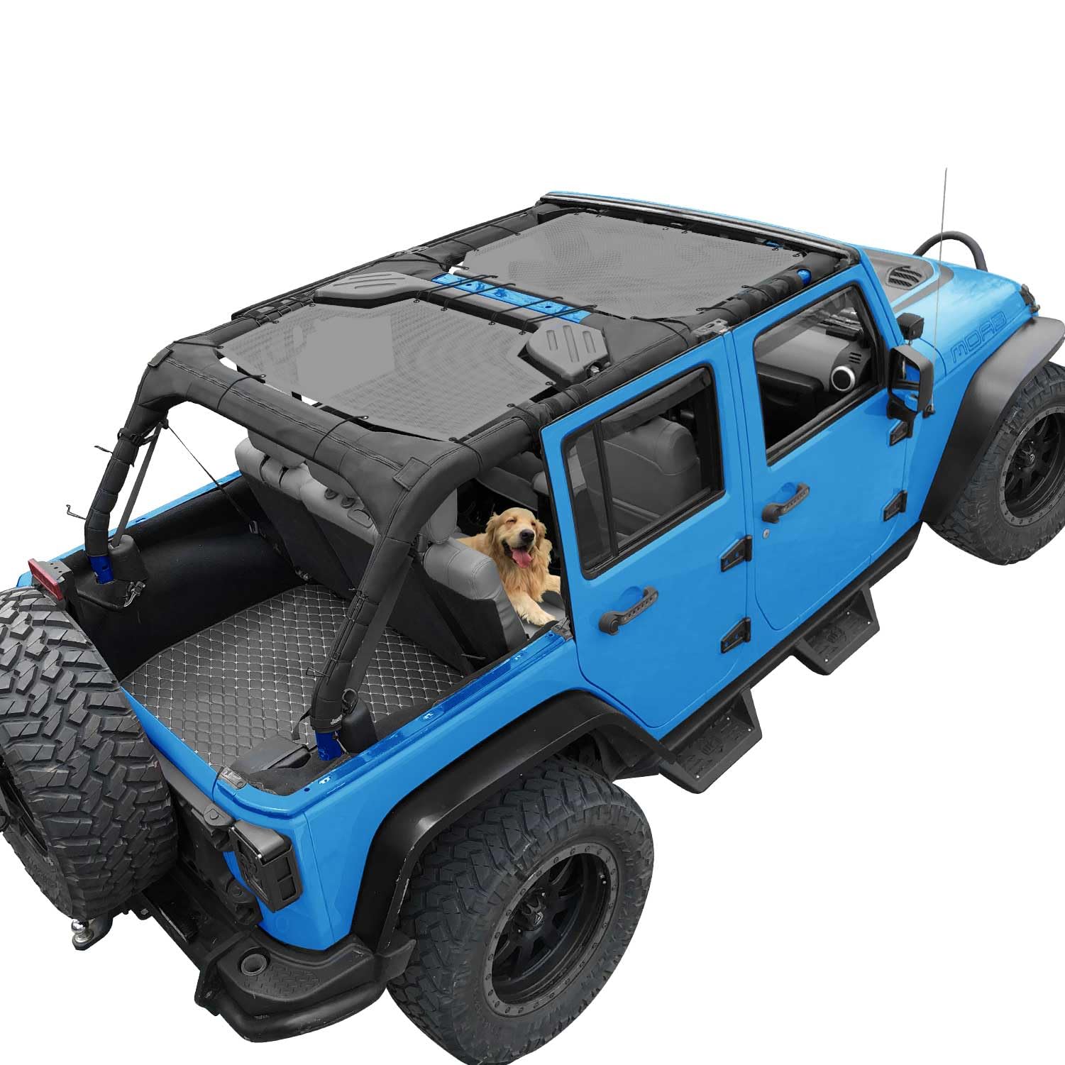 JK Sun Shade Top Compatible with Jeep Wrangler Sunshade, Gray, Front+Rear