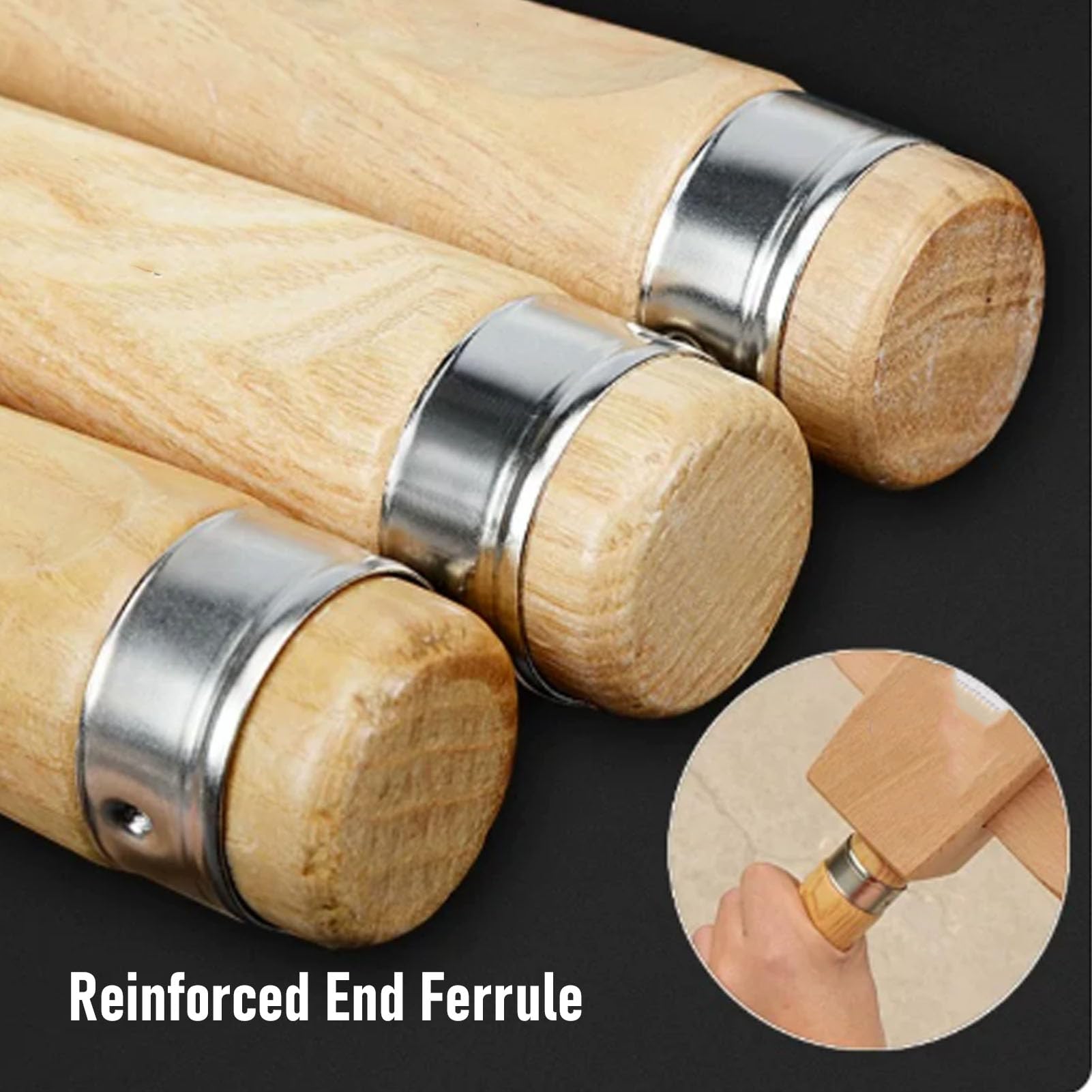 SIXRUN Set di Scalpelli per Legno Scalpelli per Legno in Acciaio CR V 4 Pezzi Lama Smussata da 10 20 24 32 Mm con Manici e Custodia per Carpenteria Falegnameria Intaglio Modellazione
