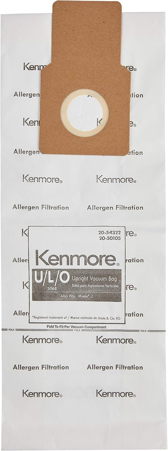 Kenmore 50105 8 Pack Upright Vacuum Bags For U/L/O Style Vacuums