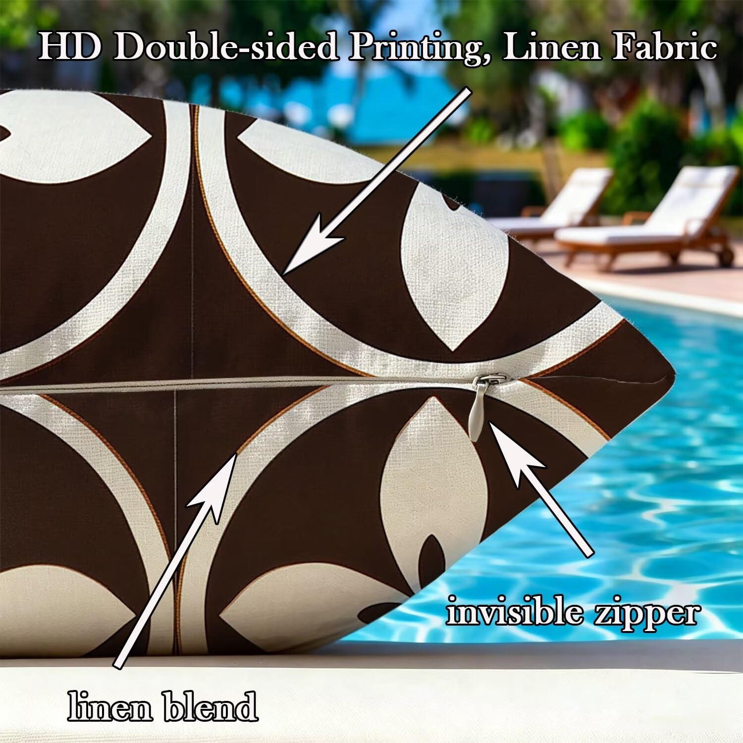 Kissenbezug 75x75cm 2er Set Outdoor Kissen nordisch braun-2 Samt