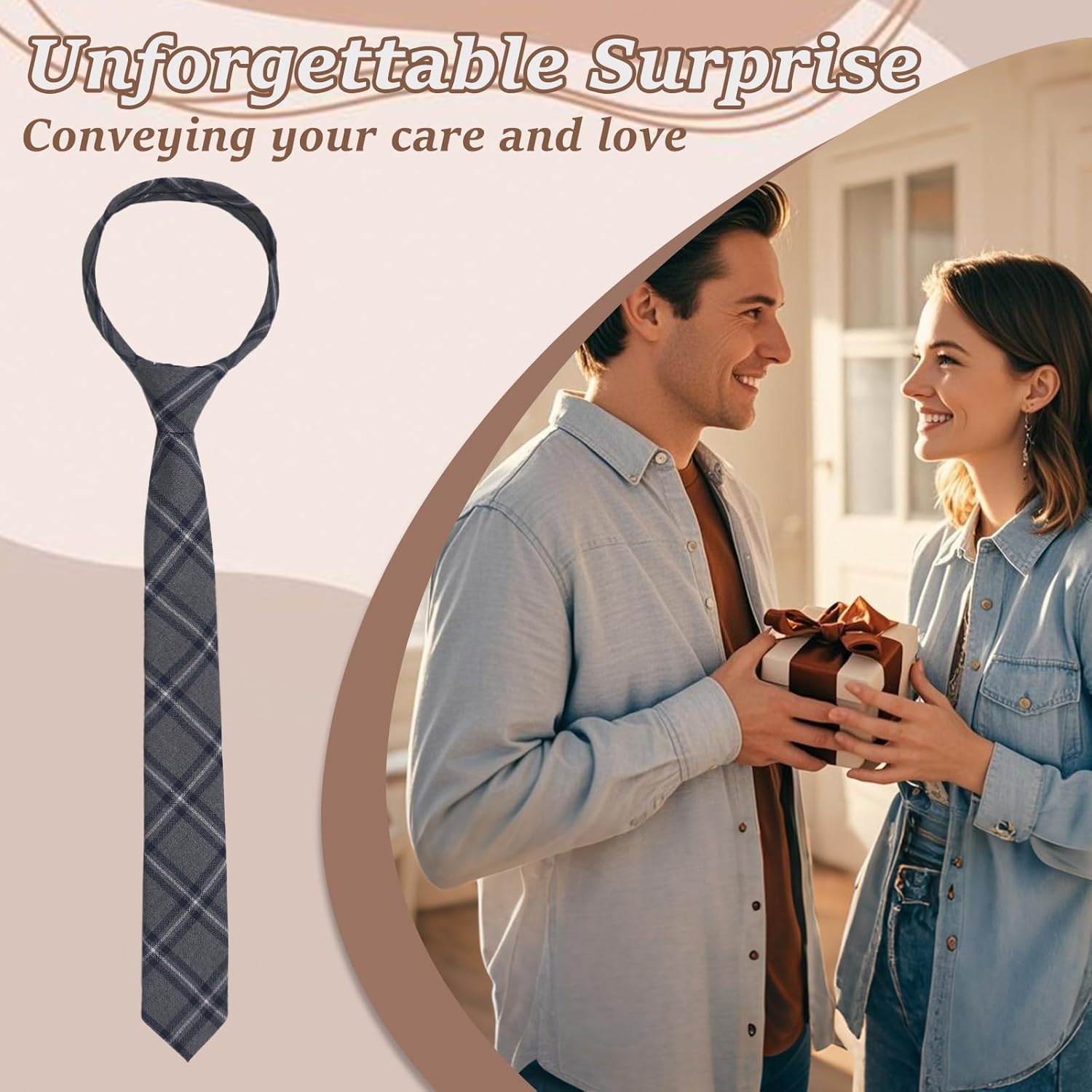 Plaid Ties for Men, Adjustable Skinny Mens Tie Polyester Men's Neckties for School Wedding Formal Banquet Business - Image 7