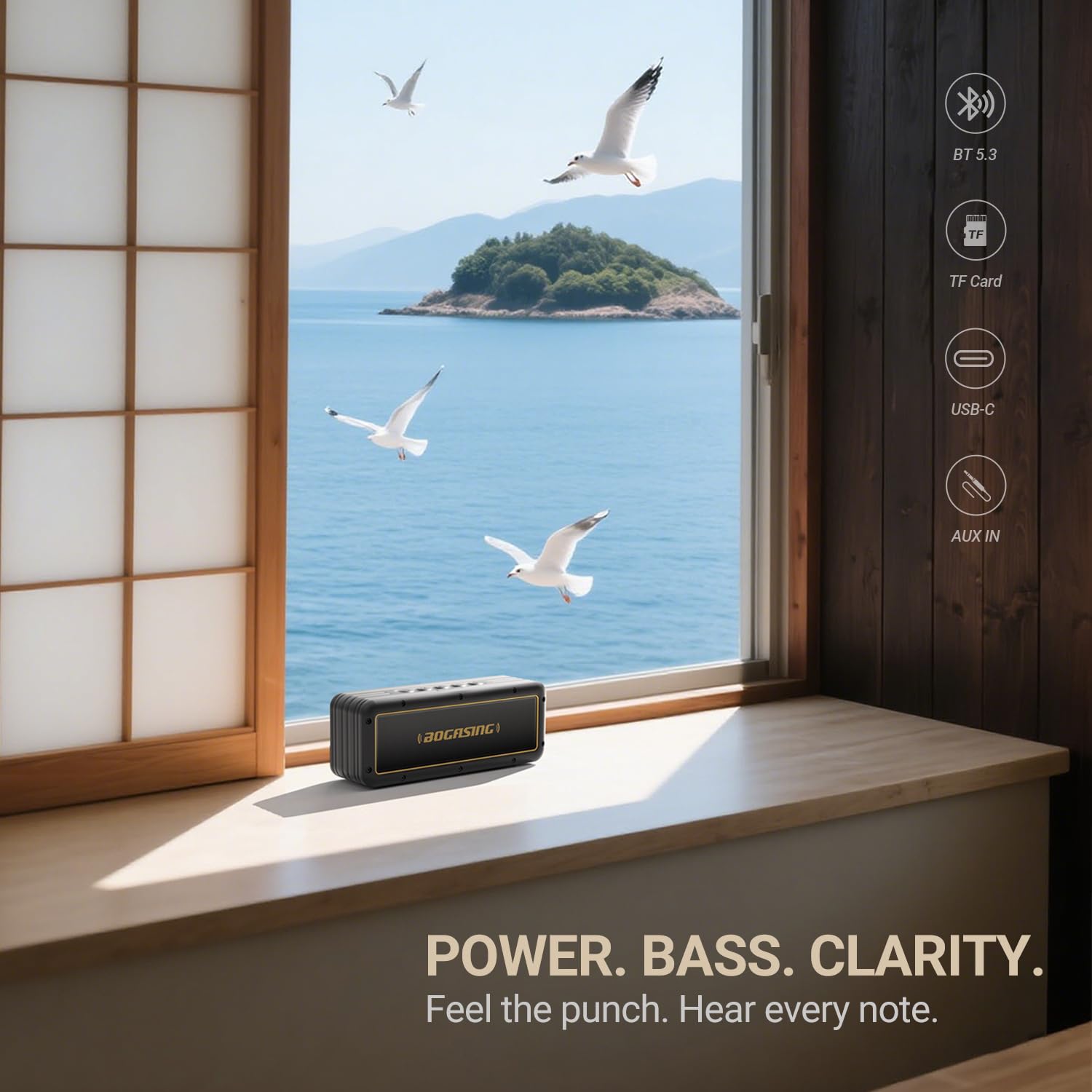 BOGASING G4 Enceinte Bluetooth Puissante, 5OW Son énergique