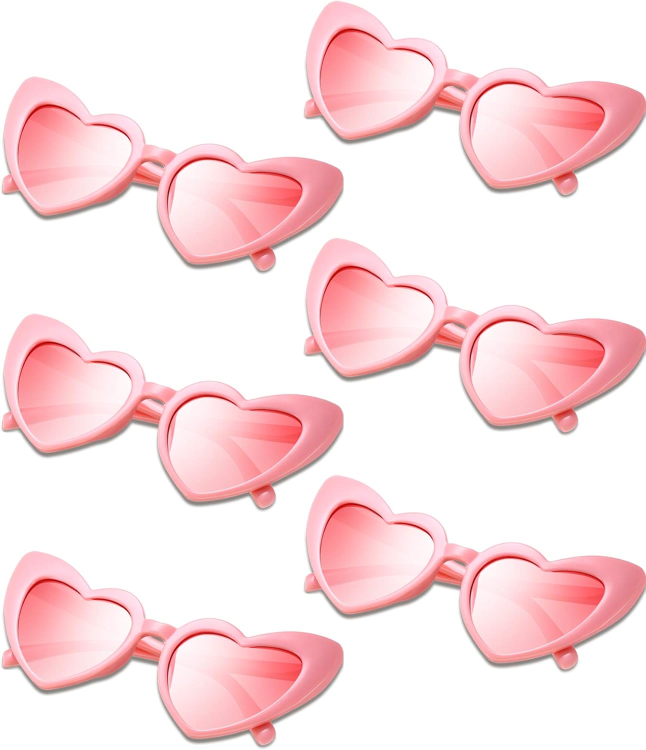 Frienda 6 Pairs Heart Shaped Sunglasses Cat Eye Shaped Sunglass for Women Bridesmaid Wedding Bachelorette Party Favor