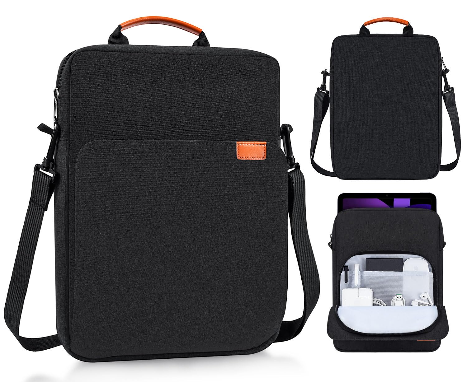 imComor9-11 Inch Tablet Shoulder Bag Carrying Case for 11" iPad Pro M5 M4/ iPad Air 11" M3 M2 2025 2024, iPad A16 11" 2025, New Amazon Fire Max 11/10.1" Fire HD 10 Plus, Vertical Laptop Sleeve Handbag, Black