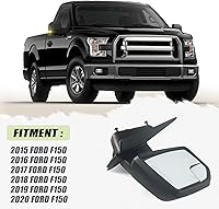 Vista 4 de Espejo Lateral del Lado del Pasajero Derecho con Ensamblaje de Vidrio de Punto Ciego Compatible con Ford F150 2015-2020 Con Luz de Giro Eléctrica 6