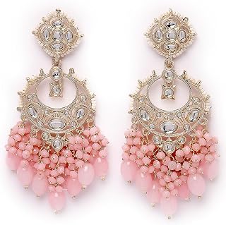 Studio Sukkhi Enchanting Gold Plated Pink Meenakari With Kundan Dangle Drop Earrings For Women And Girls (E105789) Price In India