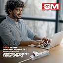GM 3012 3-Pin Universal Multi Plug Fast Charging Travel Adapter | All-in-1 Worldwide Travel Adapter | Surge Protector | LED Indicator | Compact Design | Supports 150+ Countries | Safety Shutter gallery image