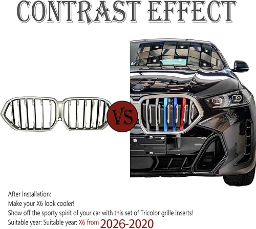 Miniatura 2 de Insertos de parrilla automotriz para BMW X6 G06 2025-2020 de 6 haces (no para parrilla doble X6), accesorios de parrilla delantera