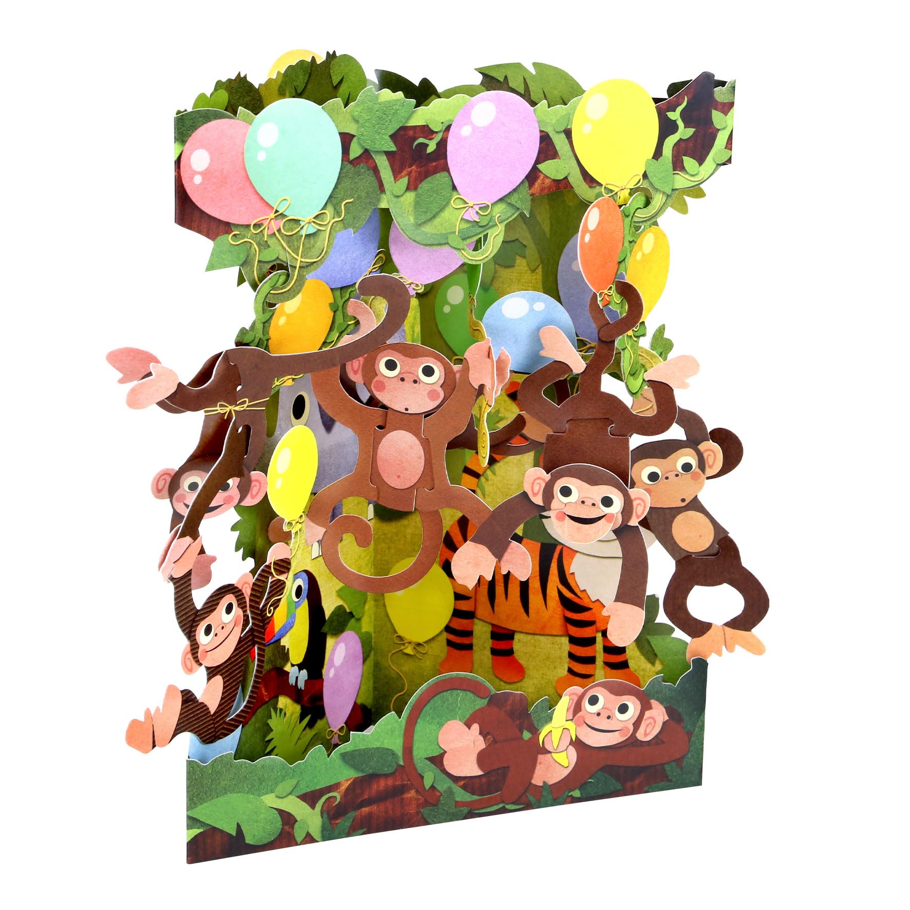 Monket Party 3D Swing Card, Multi-Colour