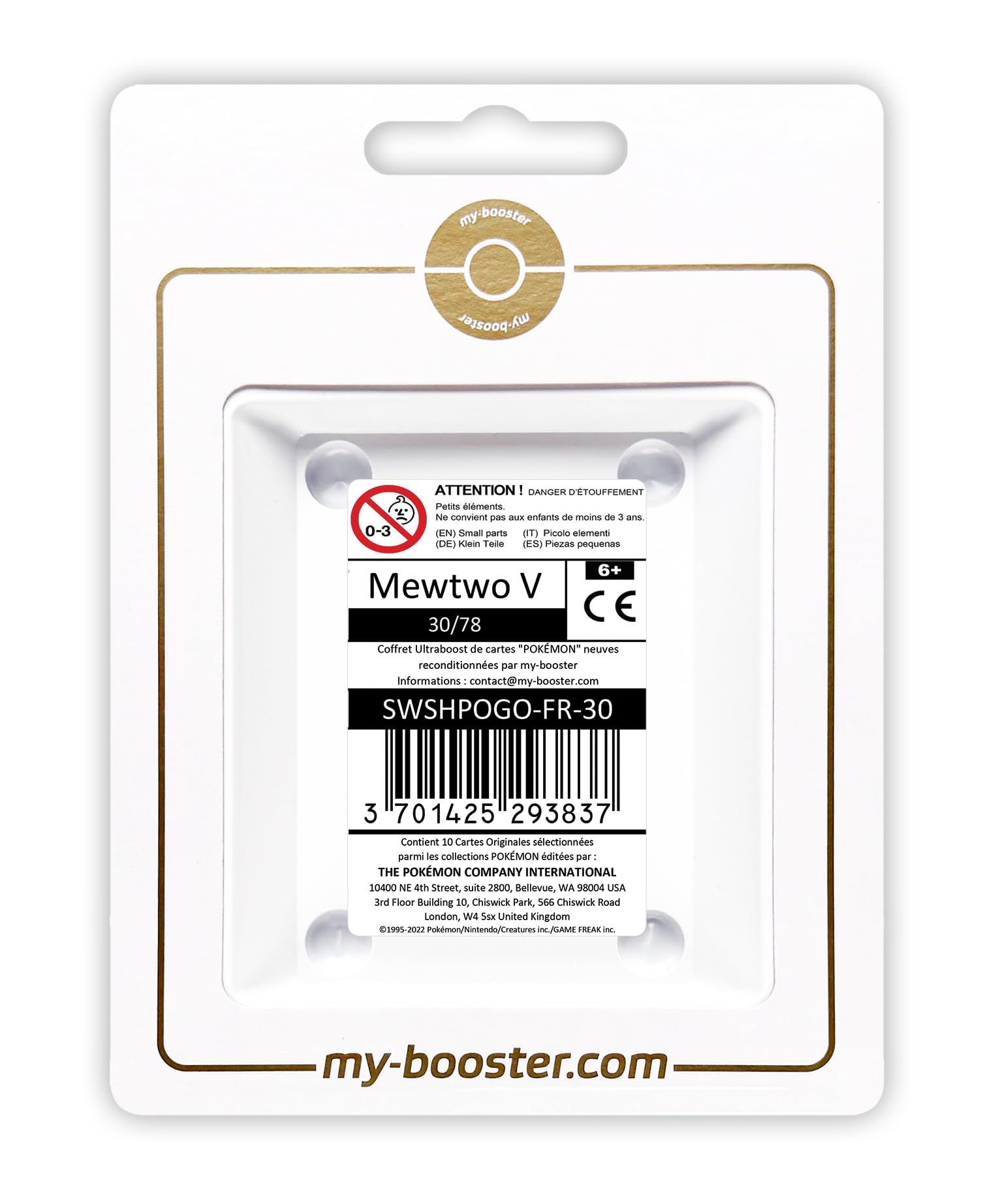 Pokemon Booster Coffret Pokémon GO - Mewtwo V 30/78 Ultraboost - 10 Cartes Françaises Neuves