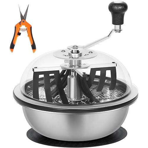 13 inch Bud Leaf Bowl Machine Twisted Spin Cut for Hydroponic Plant with Upgraded Stainless Steel Sharp Blades & Solid Metal Gear Box