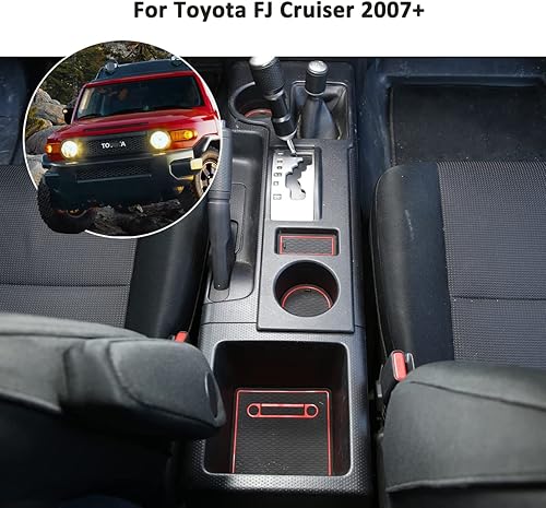 Miniatura 5 de LLKUANG Insertos interiores para portavasos y consolas centrales, para Toyota FJ Cruiser 2007-2021, tapete antideslizante para ranura de puerta,