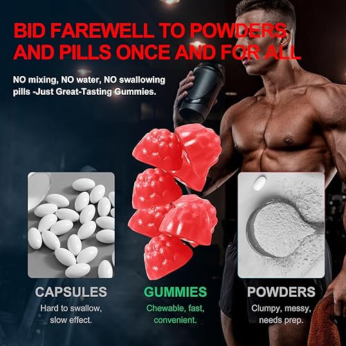 Miniatura 8 de Health4All Gomitas de monohidrato de creatina 5G para hombres y mujeres, suplemento de preentrenamiento para energía y apoyo al crecimiento muscular