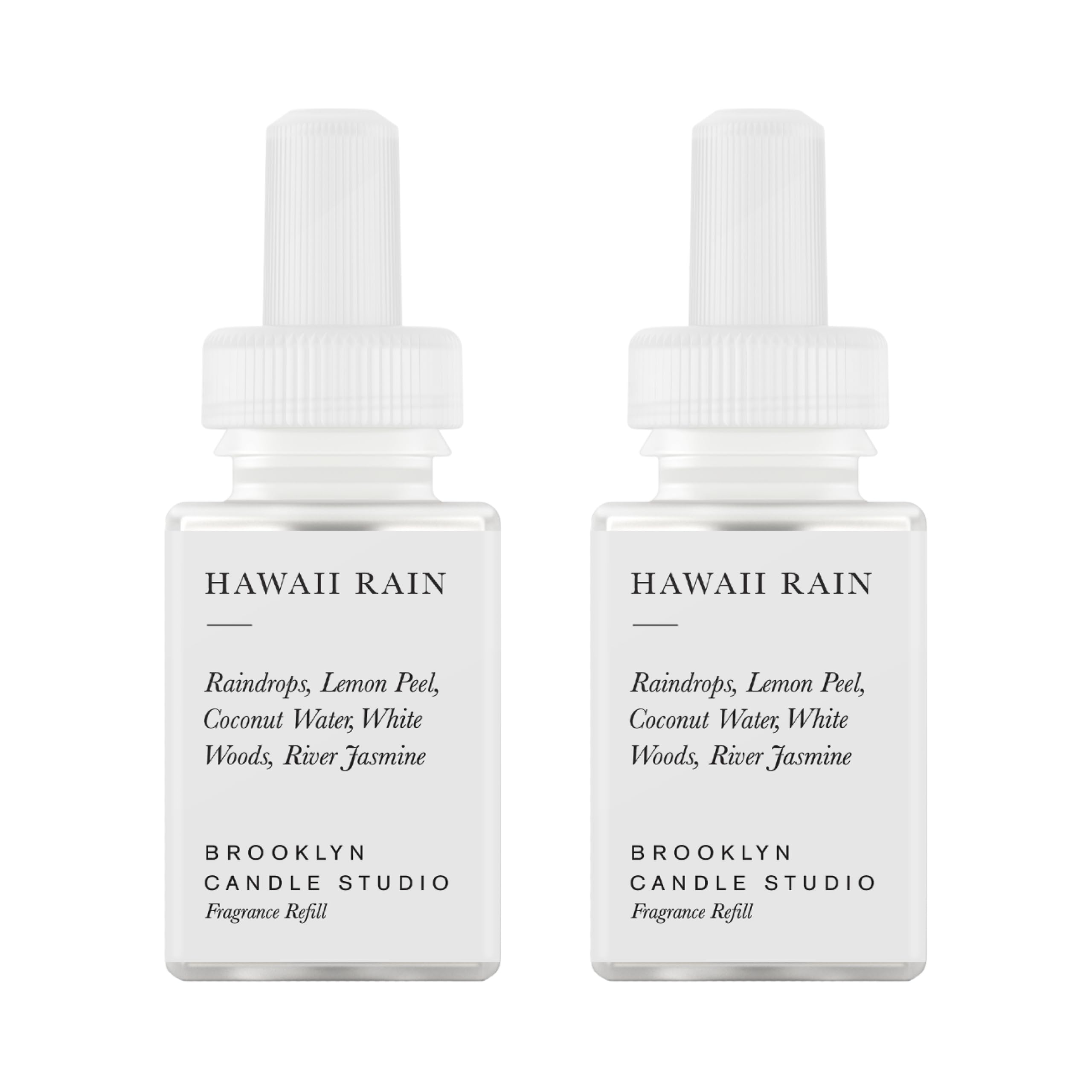 Pura & Brooklyn Candle Studio Home Scent Refill - Smart Home Air Diffuser - Up to 120-Hours of Luxury Fragrance per Refill - Home Essential - Clean & Safe Diffuser Fragrance - 2 Pack, Hawaii Rain