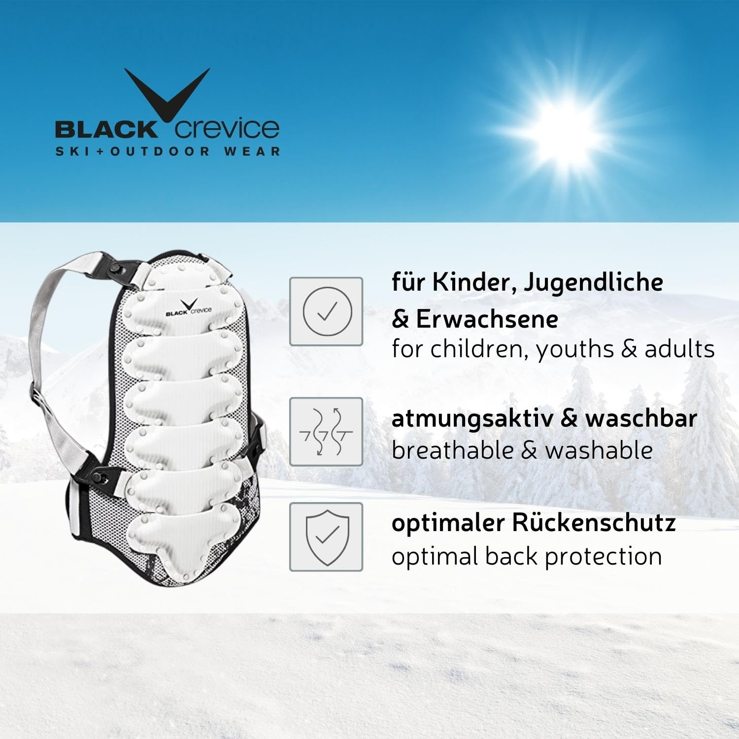 Black Crevice Crevice - Paraschiena per Bambini e Adulti Unisex Bambini