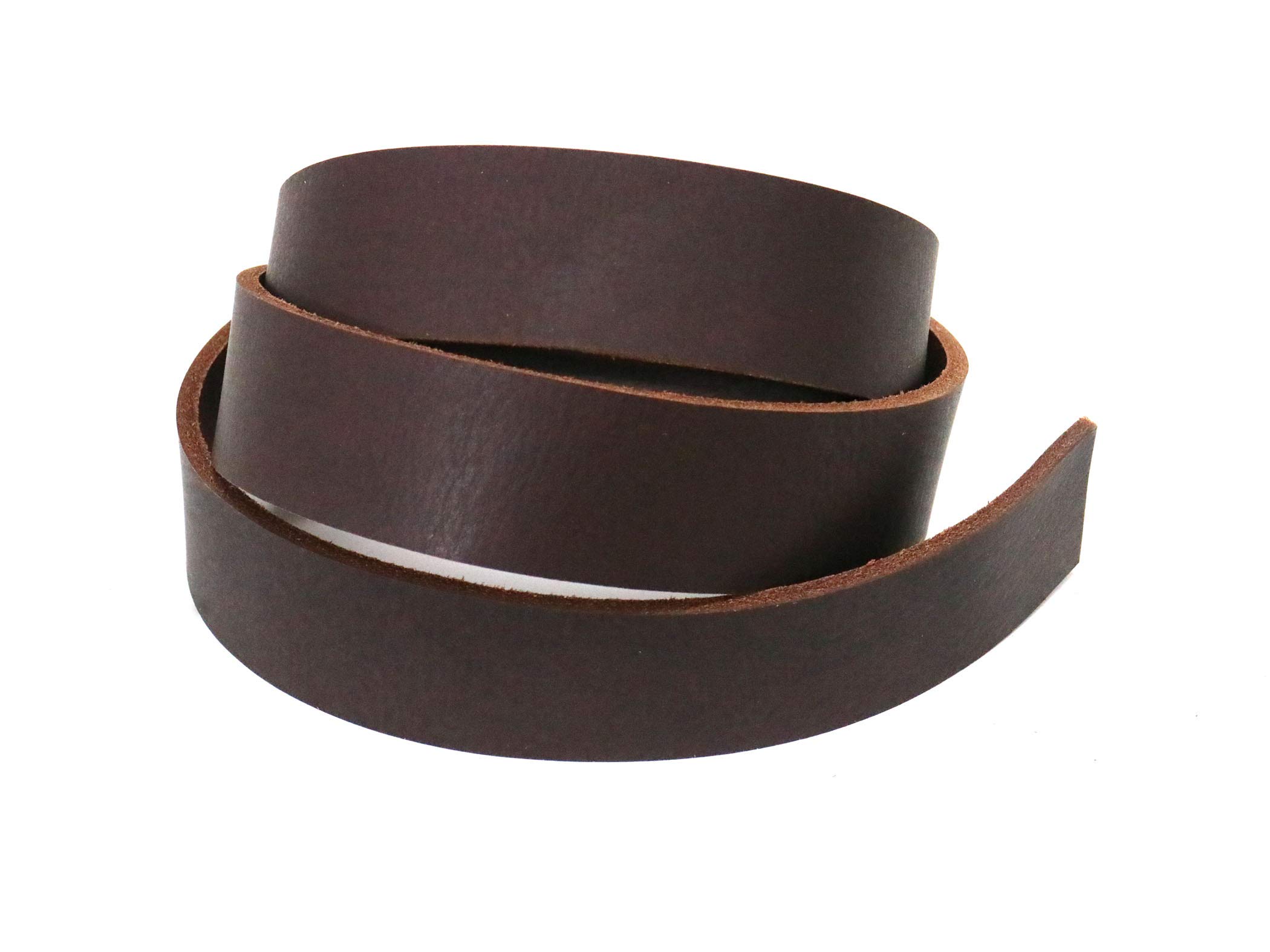 Buffalo Leather Strap, Leather Belt Blank Strip, 3/4” Wide Heavy Weight Thick 8oz - 10oz, 55” to 60” in Length, Brown West Tan Leather Strip for Belts, Leather Lanyard, Leather Cord String