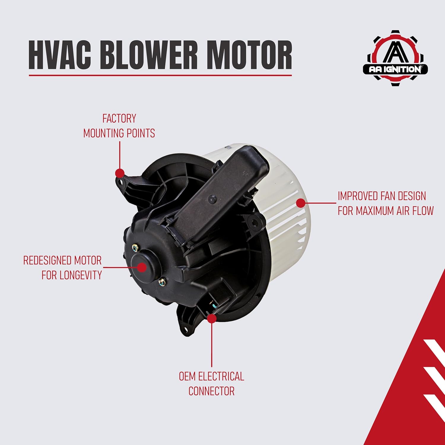 Replacement AC Heater Blower Motor with Fan - Compatible with Ford & Lincoln Vehicles - 2009-2017 Expedition, 2009-2014 F-150, 2009-2017 Navigator - Replaces CL1Z19805A, MM1094, PM9364, 75873, 700237