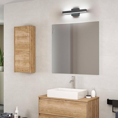 Miniatura 7 de Barra de luz LED moderna para tocador de baño (16 pulgadas, blanco frío 6000 K), accesorios de iluminación de pared de baño de acrílico moderno