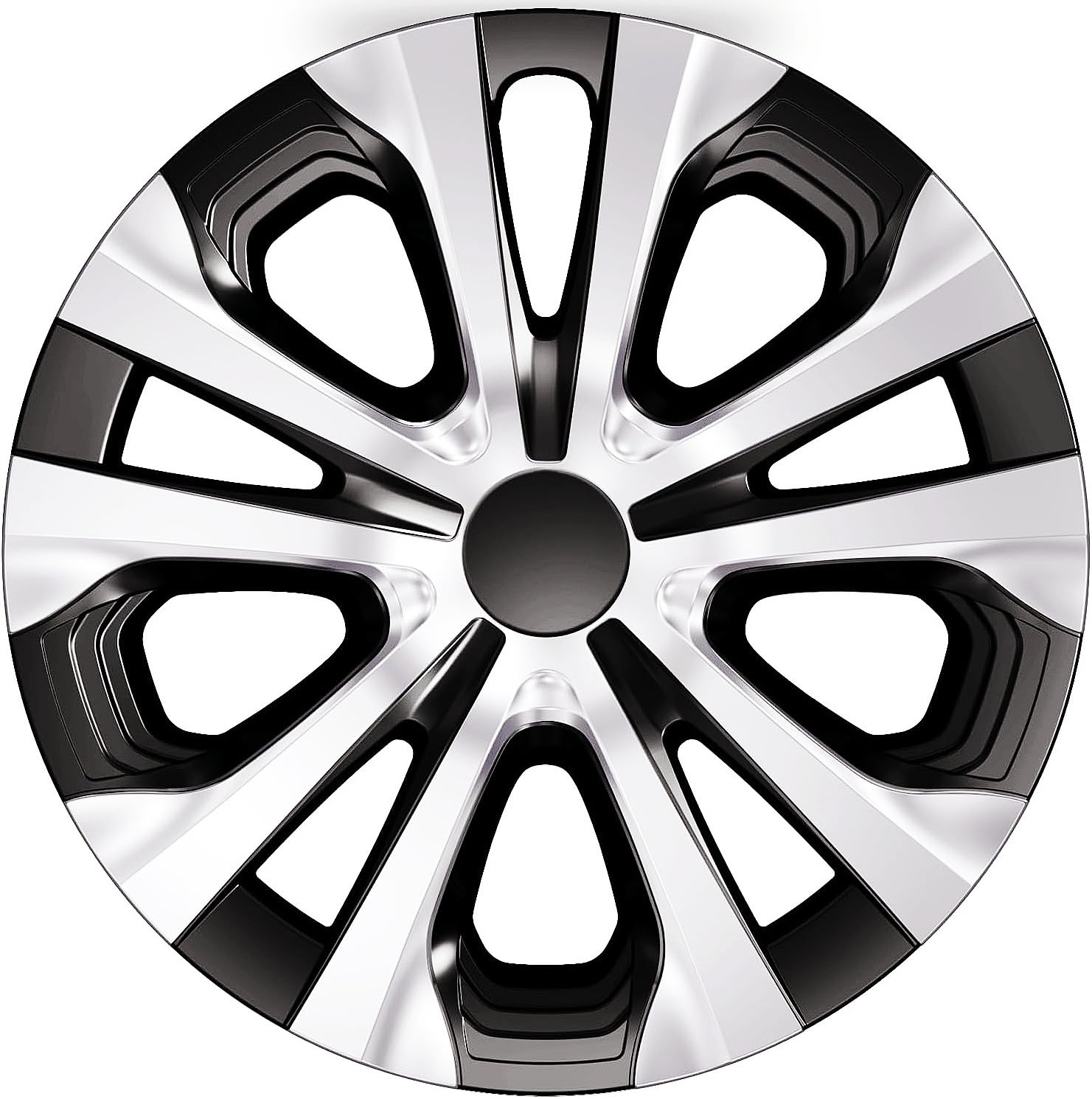 Paanlok 4-Pack Wheel Covers for 2016-2022 Toyota Prius, 2017-2022 Prius Prime, 2020-2024 Corolla Hybrid LE | Fits OEM Wheel #42611-47441, 15 Inch Alloy Wheels Only, Direct Replacement Black & Silver