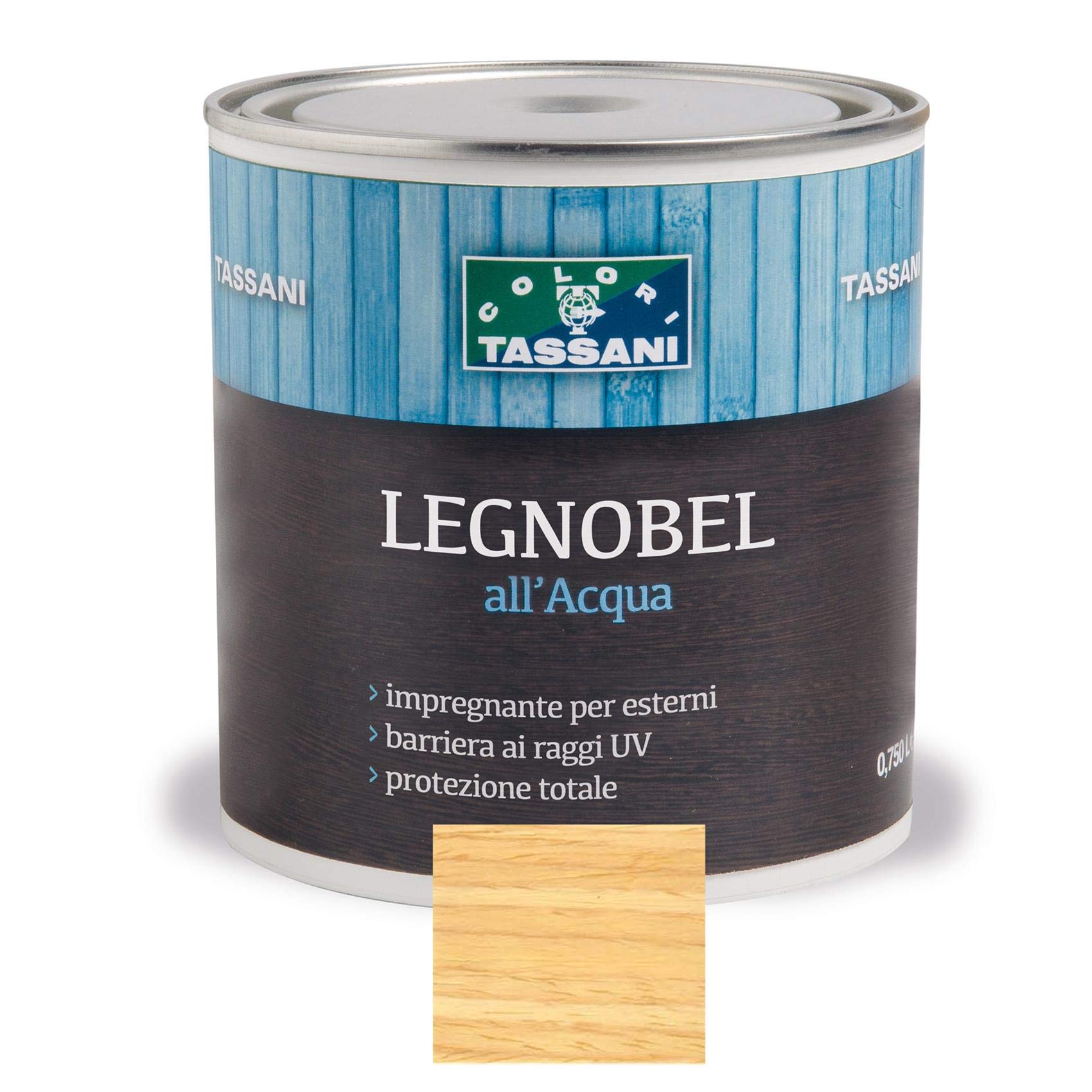 Impregnante per legno ad acqua per esterni ed interni Tassani LEGNOBEL - vari colori - Lt. 2,50 (Trasparente)