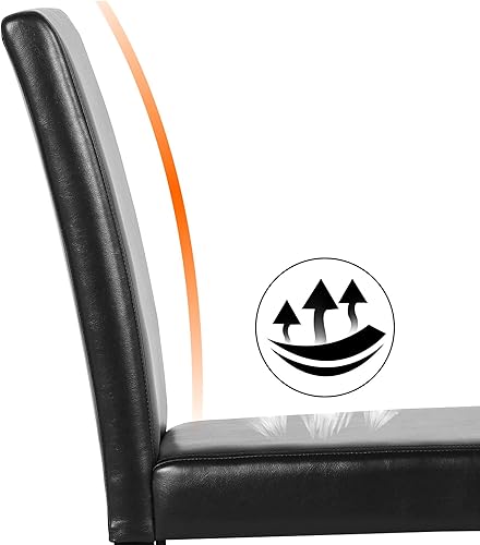 Miniatura 7 de Topeakmart Silla de comedor, silla de sala de estar, sillas de comedor de cocina con patas de madera maciza, juego de 4 - negro