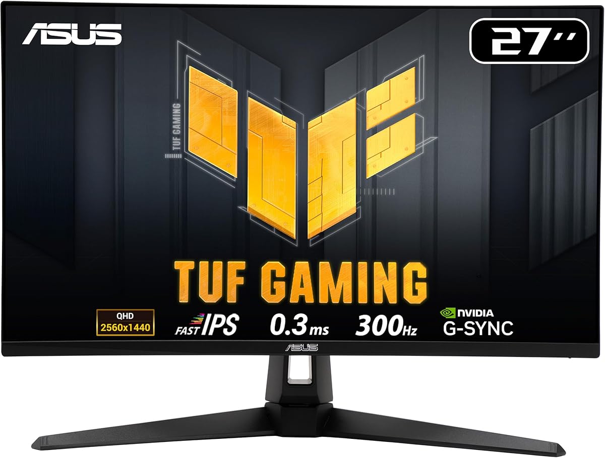 ASUS TUF VG27AQM5A Gaming Monitor – 27-inch, QHD(2560x1440), 300Hz, Fast IPS, ELMB Sync, 0.3ms (GTG), Stereo Speaker, 95% DCI-P3, DisplayWidget Center