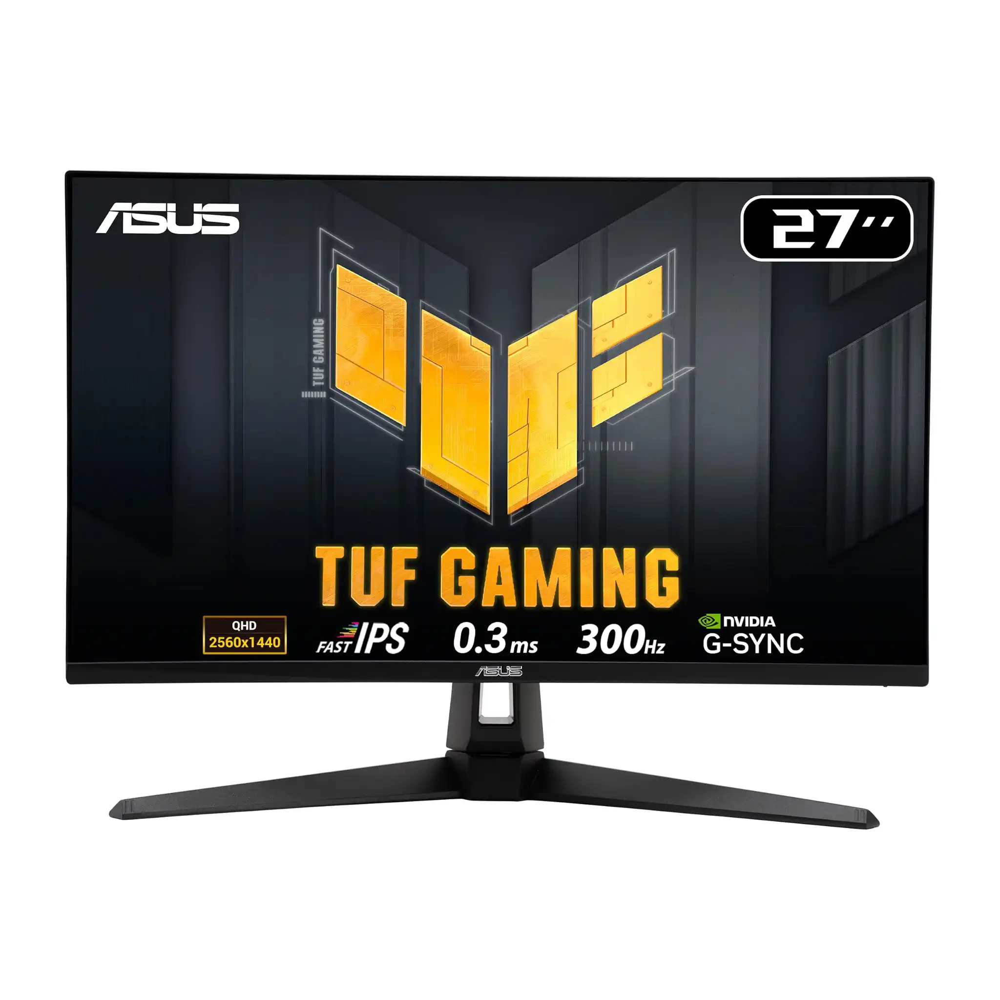 ASUS TUF Gaming VG27AQM5A QHD Monitor (27 Zoll, 2560 x 1440, Fast IPS, 0,3 ms Reaktionszeit, 300 Hz, Lautsprecher, ELMB Sync, HDMi, DisplayPort, USB-C)