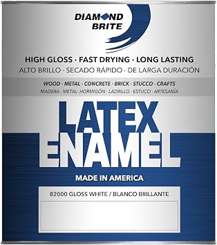 Diamond Brite Latex Gloss Enamel Paint, Gloss White, 1 Quart, 80000-2