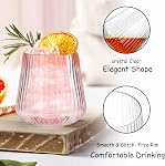 Tebery 20 Pack de verres à vin en plastique côtelé, 12 Coupes à cocktail sans cagoule pour la fête, gobelet à boire à l'origami reutilisable pour la restauration de champagne Bar pique-nique